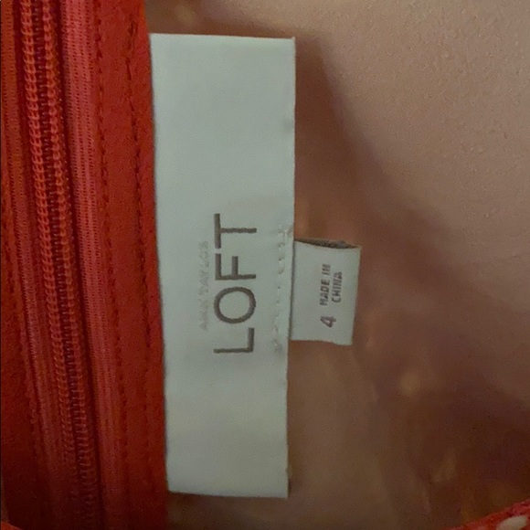 LOFT coral lace cap sleeve dress w/ nude underlay - Picture 5 of 8